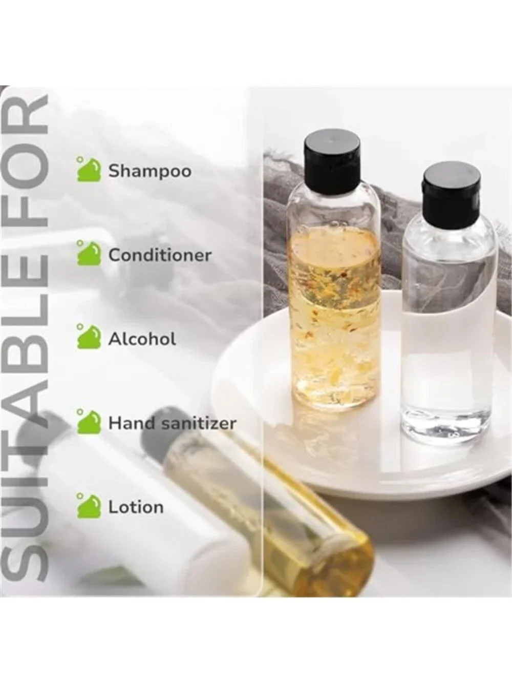 Travel Bottles TSA Approved Refillable Toiletry Containers Leakproof 5 Pack
